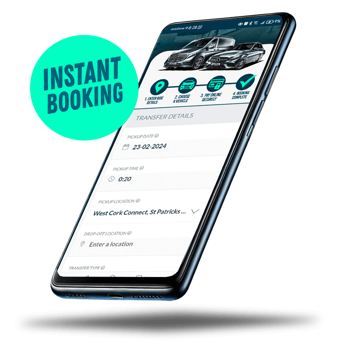 Phone booking an instant taxi in West Cork